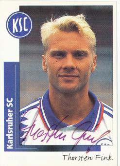 Thorsten Fink  Karlsruher SC  1996 Panini Bundesliga Sticker original signiert 