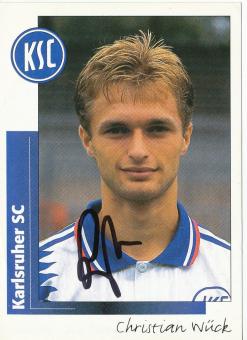 Christian Wück  Karlsruher SC  1996 Panini Bundesliga Sticker original signiert 