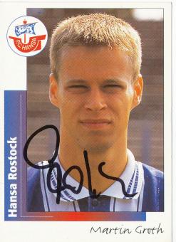 Martin Groth  FC Hansa Rostock  1996 Panini Bundesliga Sticker original signiert 