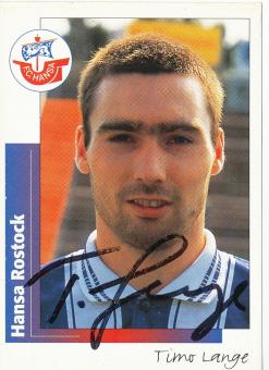 Timo Lange  FC Hansa Rostock  1996 Panini Bundesliga Sticker original signiert 
