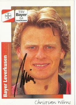Christian Wörns  Bayer 04 Leverkusen  1996 Panini Bundesliga Sticker original signiert 