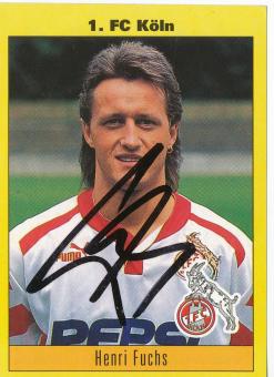 Henri Fuchs  FC Köln 1994 Panini Bundesliga Sticker original signiert 