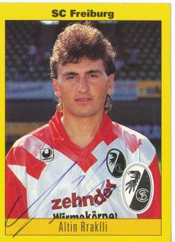 Altin Rraklli  SC Freiburg  1994 Panini Bundesliga Sticker original signiert 