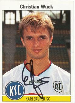 Christian Wück  Karlsruher SC  1995 Panini Bundesliga Sticker original signiert 