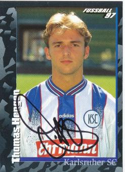 Thomas Hengen  Karlsruher SC  1997 Panini Bundesliga Sticker original signiert 