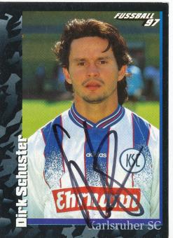 Dirk Schuster  Karlsruher SC  1997 Panini Bundesliga Sticker original signiert 