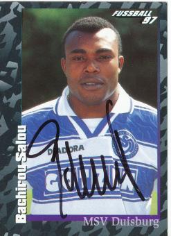 Bachirou Salou  MSV Duisburg  1997 Panini Bundesliga Sticker original signiert 