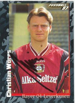 Christian Wörns  Bayer 04 Leverkusen  1997 Panini Bundesliga Sticker original signiert 