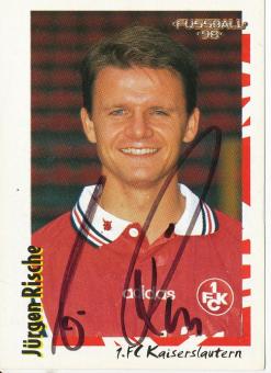 Jürgen Rische  FC Kaiserslautern  1998 Panini Bundesliga Sticker original signiert 