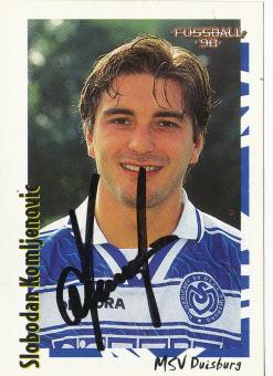 Slobodan Komljenovic  MSV Duisburg  1998 Panini Bundesliga Sticker original signiert 