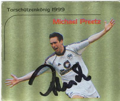 Michael Preetz  Hertha BSC Berlin  2000 Panini Bundesliga Sticker original signiert 