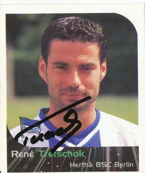 Rene Tretschok  Hertha BSC Berlin  2000 Panini Bundesliga Sticker original signiert 