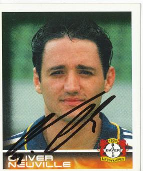 Oliver Neuville  Bayer 04 Leverkusen  2001 Panini Bundesliga Sticker original signiert 
