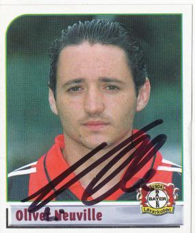 Oliver Neuville  Bayer 04 Leverkusen 2002 Panini Bundesliga Sticker original signiert 
