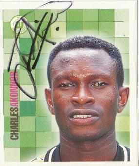 Charles Akonnor  VFL Wolfsburg  1999  Panini Bundesliga Sticker original signiert 