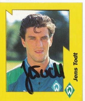 Jens Todt  SV Werder Bremen 1997/1998  Panini Bundesliga Sticker original signiert 
