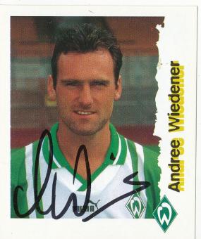 Andree Wiedener  SV Werder Bremen  1996/1997  Panini Bundesliga Sticker original signiert 
