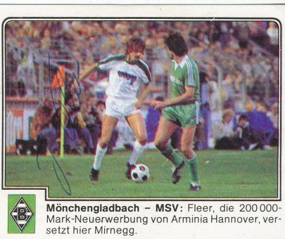 Jürgen Fleer  Borussia Mönchengladbach 1980  Panini Bundesliga Sticker original signiert 
