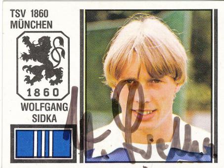 Wolfgang Sidka  1860 München  1981  Panini Bundesliga Sticker original signiert 