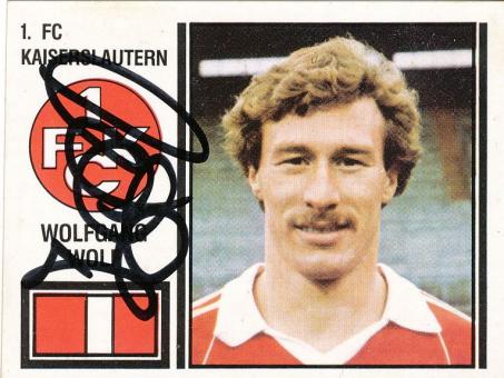 Wolfgang Wolf   FC Kaiserslautern  1981  Panini Bundesliga Sticker original signiert 