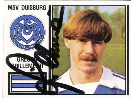 Gregor Grillemeier  MSV Duisburg  1981  Panini Bundesliga Sticker original signiert 