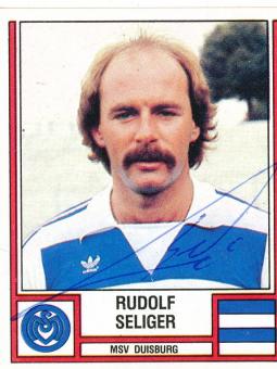 Rudolf Seliger  MSV Duisburg  1982  Panini Bundesliga Sticker original signiert 