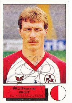 Wolfgang Wolf  FC Kaiserslautern  1986  Panini Bundesliga Sticker original signiert 