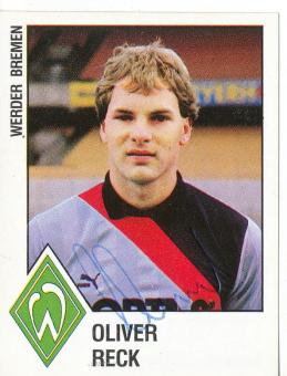 Oliver Reck  SV Werder Bremen  1988  Panini Bundesliga Sticker original signiert 