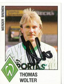 Thomas Wolter  SV Werder Bremen  1988  Panini Bundesliga Sticker original signiert 