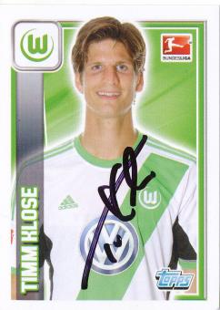 Timm Klose  VFL Wolfsburg  2013/14 Topps  Bundesliga Sticker original signiert 
