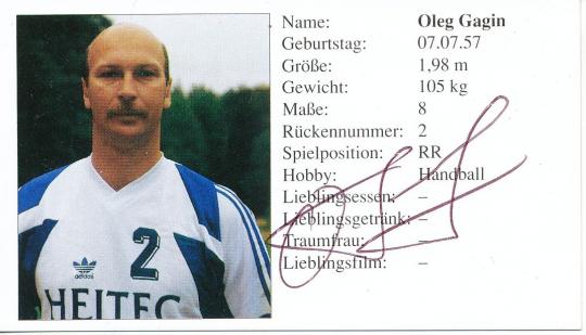 Oleg Gagin  Rußland  Handball Autogrammkarte original signiert 