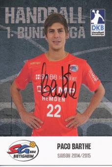 Paco Barthe  2014/2015 SG Bietigheim  Handball Autogrammkarte original signiert 