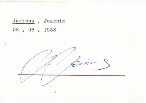 Joachim Jüriens  Eintracht Frankfurt  Fußball Nationalspieler Blanko Karte original signiert 