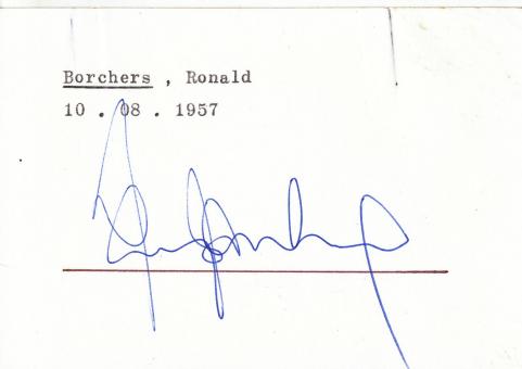 Ronald Borchers  Eintracht Frankfurt  Fußball Nationalspieler Blanko Karte original signiert 