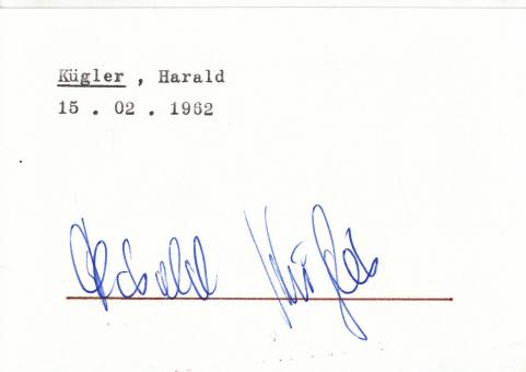 Harald Kügler  FC Schalke 04  Fußball Nationalspieler Blanko Karte original signiert 