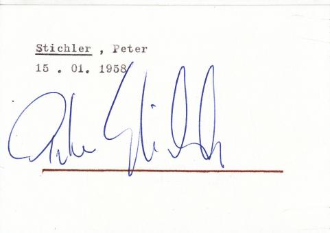 Peter Stichler  FC Schalke 04  Fußball Nationalspieler Blanko Karte original signiert 