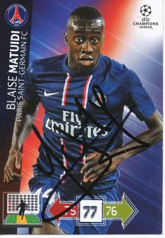 Blaise Matuidi  Paris Saint Germain   Panini CL 2012/2013  Card original signiert 
