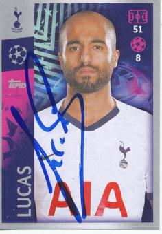 Lucas  Tottenham Hotspur  2019/2020  Champions League Topps Sticker orig. signiert 