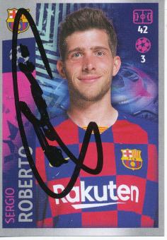 Sergio Roberto  FC Barcelona  2019/2020  Champions League Topps Sticker orig. signiert 