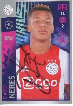 David Neres  Ajax Amsterdam  2019/2020  Champions League Topps Sticker orig. signiert 