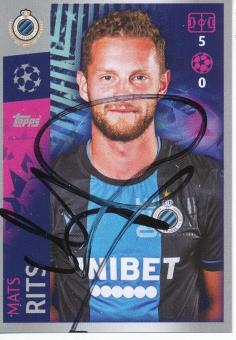 Mats Rits  FC Brügge  2019/2020  Champions League Topps Sticker orig. signiert 