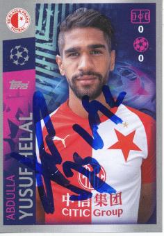 Yusuf Helal  Slavia Prag  2019/2020  Champions League Topps Sticker orig. signiert 