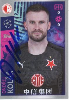 Ondrej Kolar  Slavia Prag  2019/2020  Champions League Topps Sticker orig. signiert 