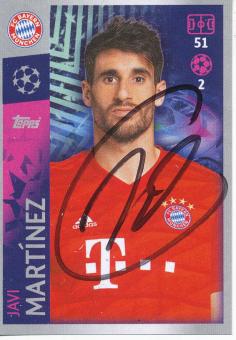 Javi Martinez  FC Bayern München  2019/2020  Champions League Topps Sticker orig. signiert 