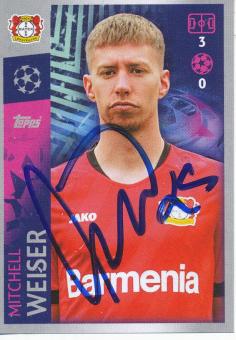 Mitchell Weiser  Bayer 04 Leverkusen  2019/2020  Champions League Topps Sticker orig. signiert 