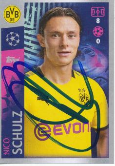 Nico Schulz  Borussia Dortmund  2019/2020  Champions League Topps Sticker orig. signiert 