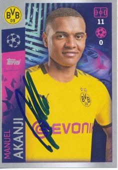 Manuel Akanji  Borussia Dortmund  2019/2020  Champions League Topps Sticker orig. signiert 