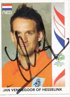 Jan Vennegoor of Hesselink  Holland  Panini  WM 2006  Sticker original signiert 