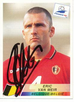 Eric van Meir  Belgien  Panini  WM 1998  Sticker original signiert 