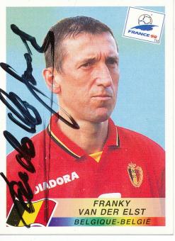 Franky van der Elst   Belgien  Panini  WM 1998  Sticker original signiert 